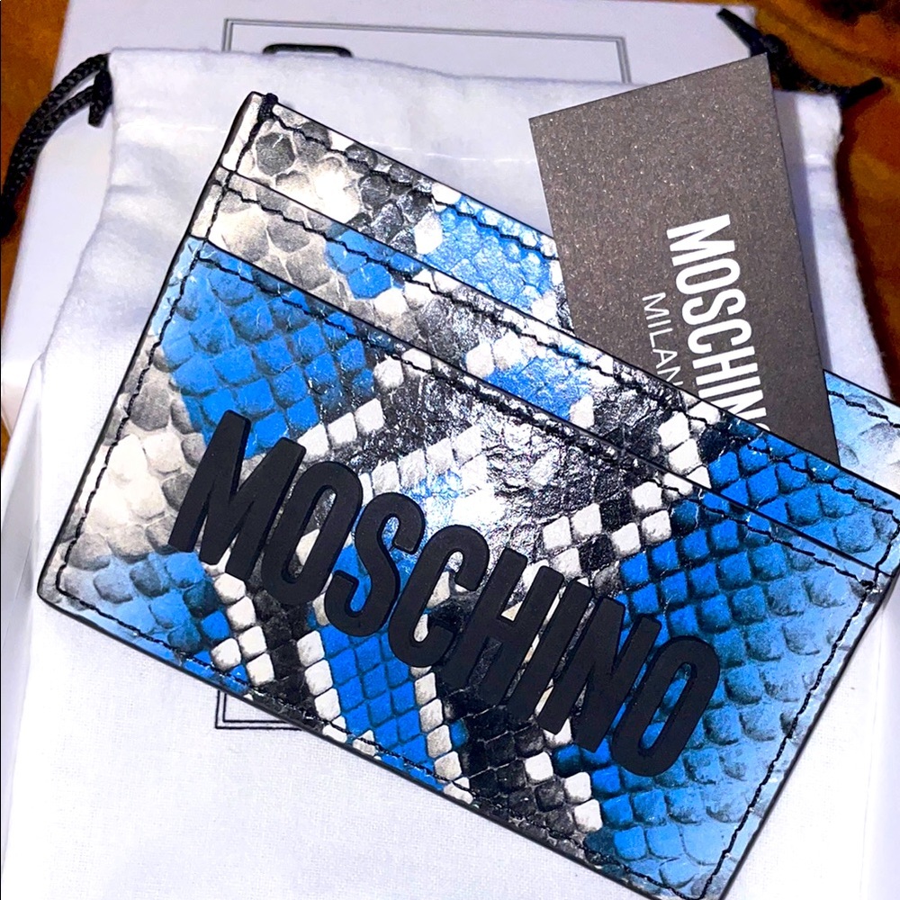 Moschino Snakeskin Card Wallet